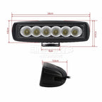 LED-arbetslampa – 18 W – 6000K – 6 LED – 1350 LM – 160 mm