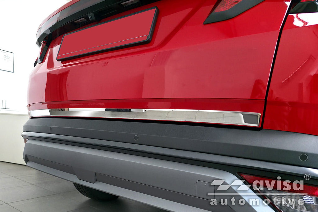 Bakluckelist Ford Tucson IV 2020–2024, facelift 2024+ >/ Hyundai Tucson IV N-Line 2020–2024, facelift 2024+ > – Spegelpolerat silver | AVISA - Carlevel AB - Bakluckelist