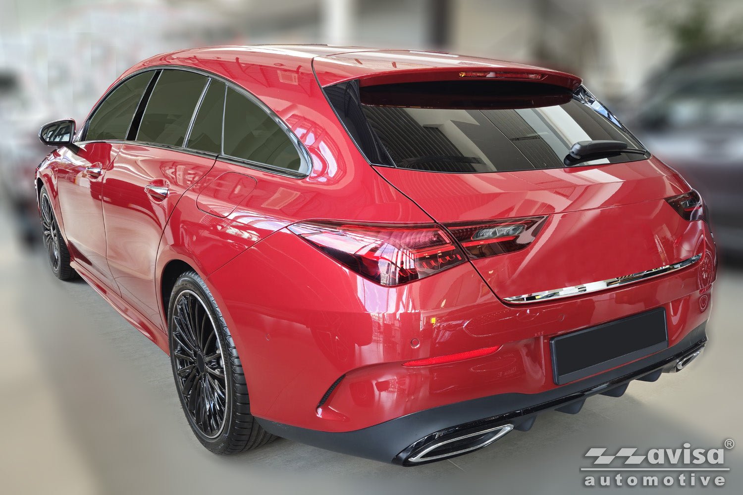 Bakluckelist Mercedes Cla II Shooting Brake (X118) 2019–2025 – Spegelpolerat silver | AVISA - Carlevel AB - Bakluckelist