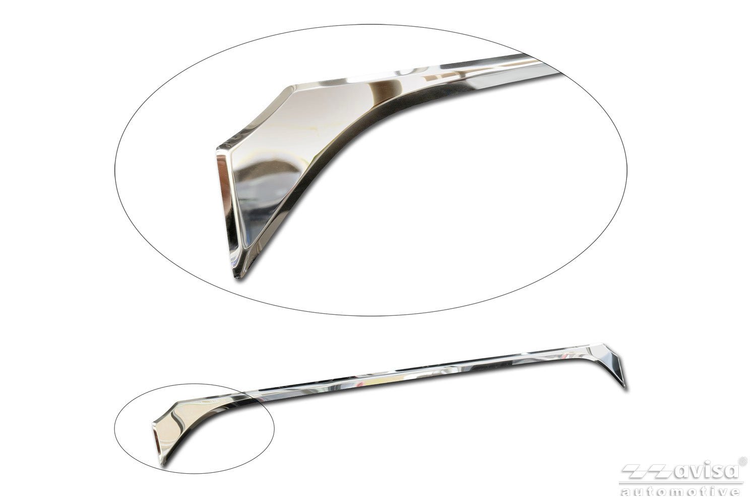 Bakluckelist Toyota Corolla Cross (XG1TJ) 2022–2025, facelift 2025+ – Spegelpolerat silver | AVISA - Carlevel AB - Bakluckelist