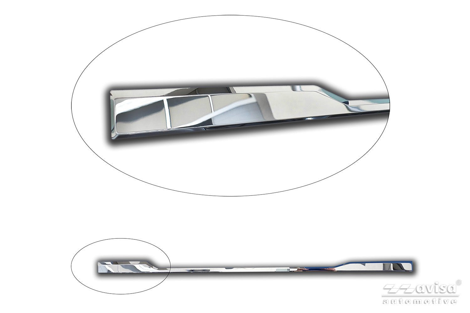 Bakluckelist Volkswagen ID Buzz 2022+ – Spegelpolerat silver | AVISA - Carlevel AB - Bakluckelist