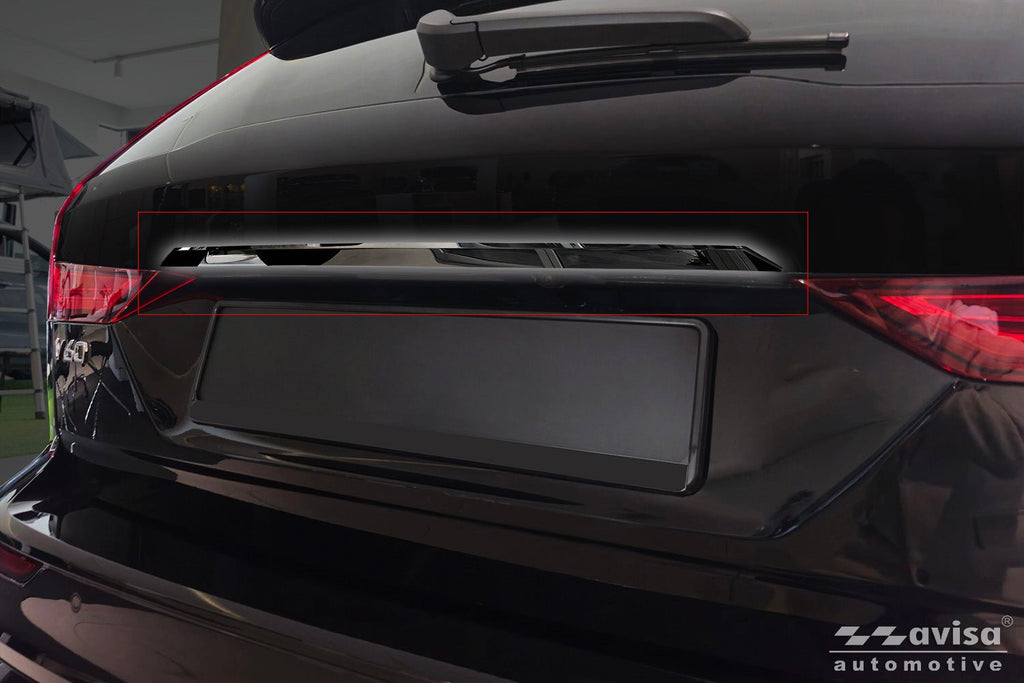 Bakluckelist Volvo V60 II 2018+ – Spegelblank svart | AVISA - Carlevel AB - Bakluckelist