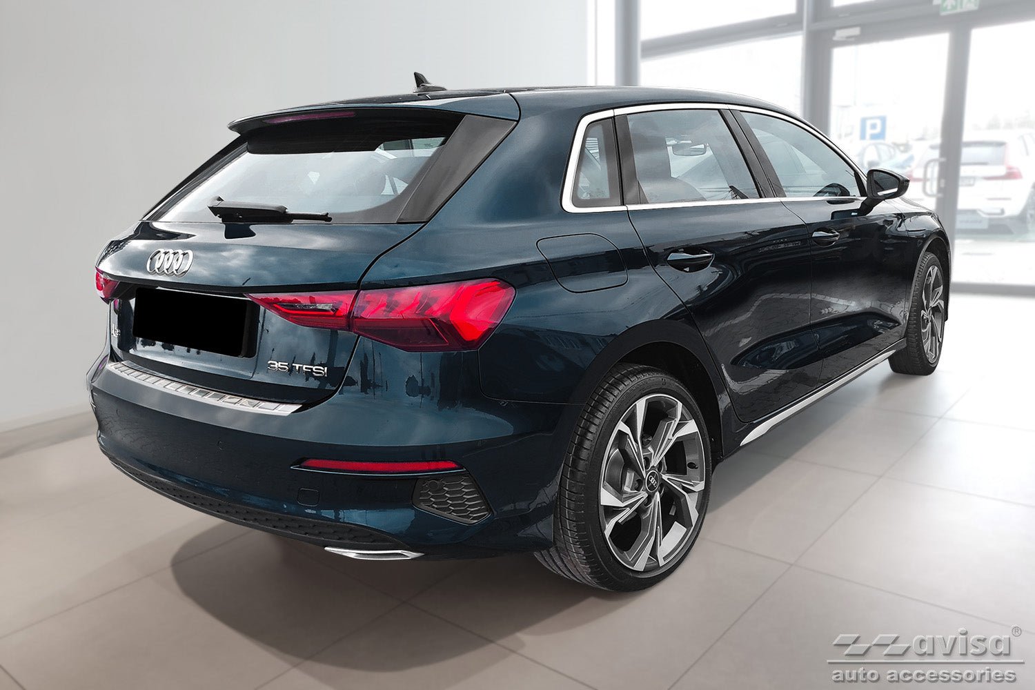 Lastskydd Audi A3 IV (8Y) Sportback S-line 2020–2024 – Silver satin | AVISA - Carlevel AB - Lastskydd