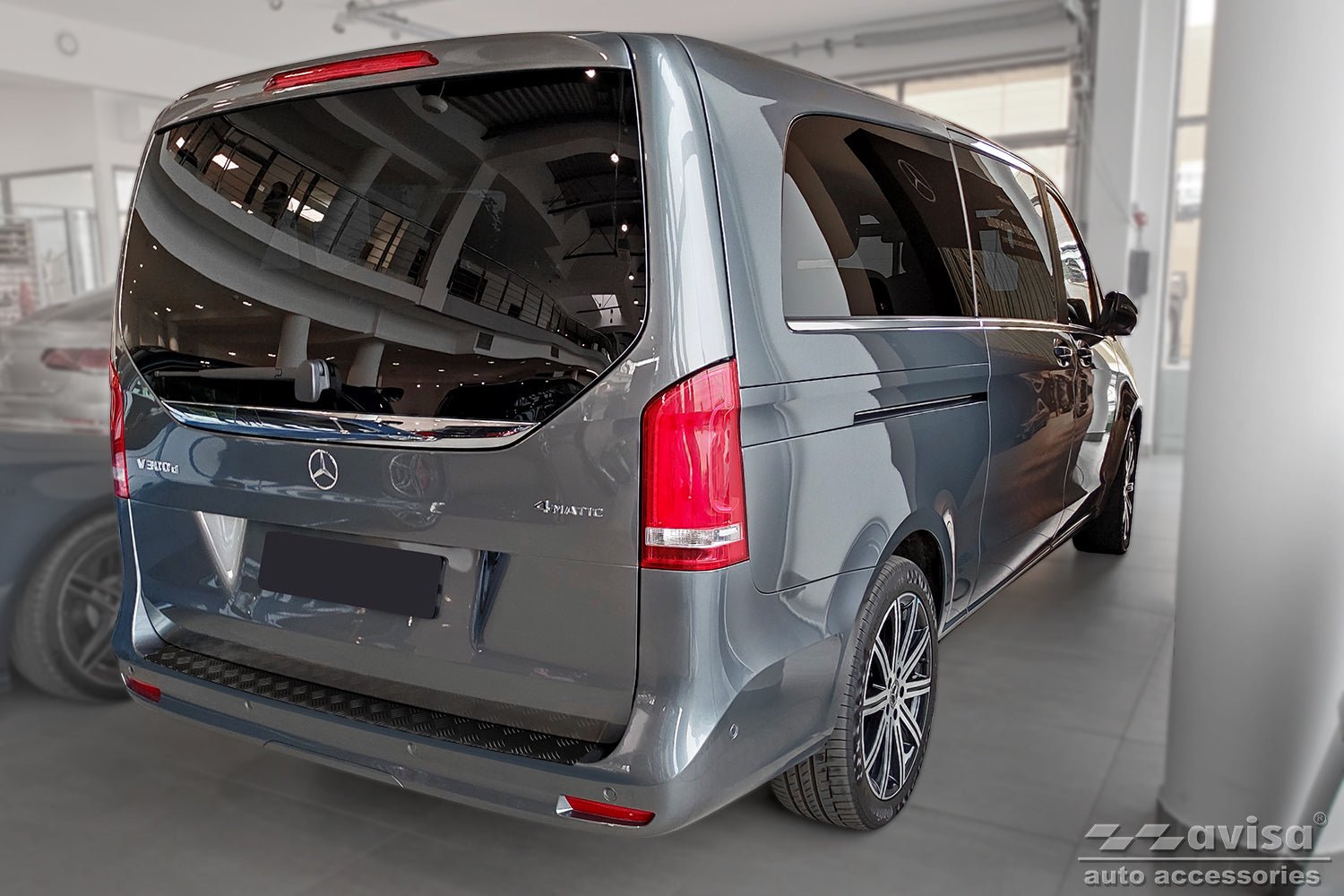 Lastskydd Black Mat Mercedes V Class W447/ Vito III/ Marco Polo 2014–2019, facelift 2019–2024, facelift 2024+ (versionen med two… – Mattsvart | AVISA - Carlevel AB - Lastskydd