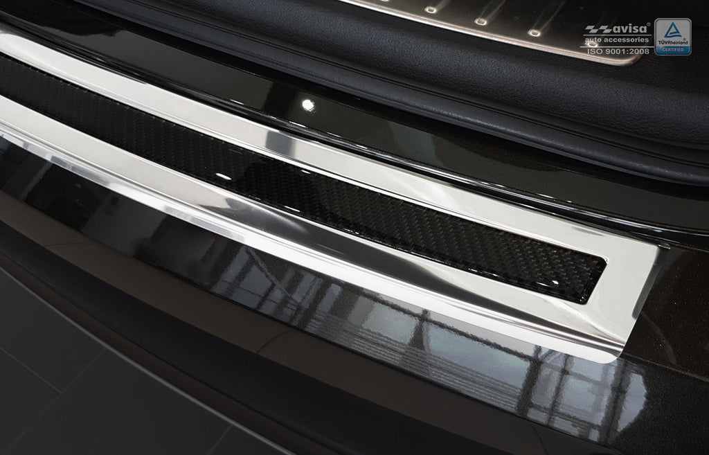 Lastskydd BMW X6 II F16 2014–2019 – Spegelblank steel, Svart Kolfiber | AVISA - Carlevel AB - Lastskydd