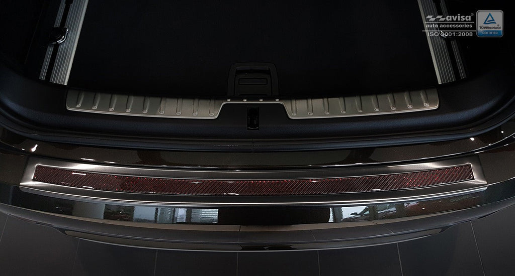 Lastskydd BMW X6 II F16 2014–2020 – Svart steel, Svart -Röd Kolfiber | AVISA - Carlevel AB - Lastskydd