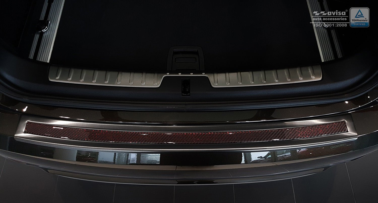 Lastskydd BMW X6 II F16 2014–2020 – Svart steel, Svart -Röd Kolfiber | AVISA - Carlevel AB - Lastskydd
