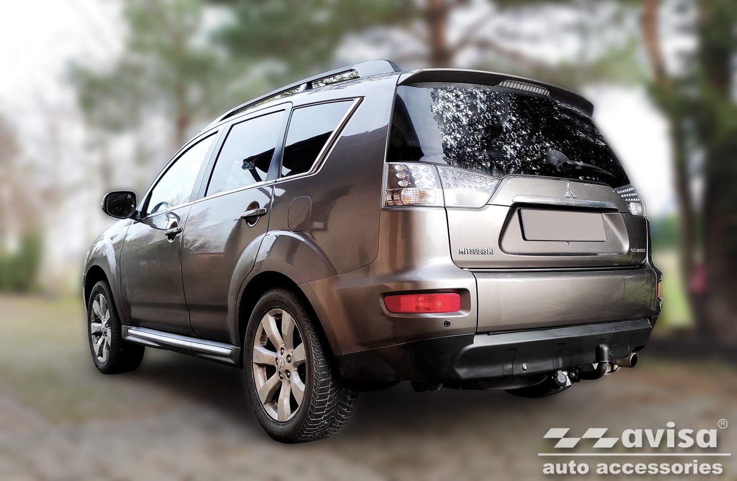Lastskydd Citroen C-Crosser 2007–2012 / Mitsubishi Outlander II 2006–2012 / Peugeot 4007 2007–2012 – Silver satin | AVISA - Carlevel AB - Lastskydd