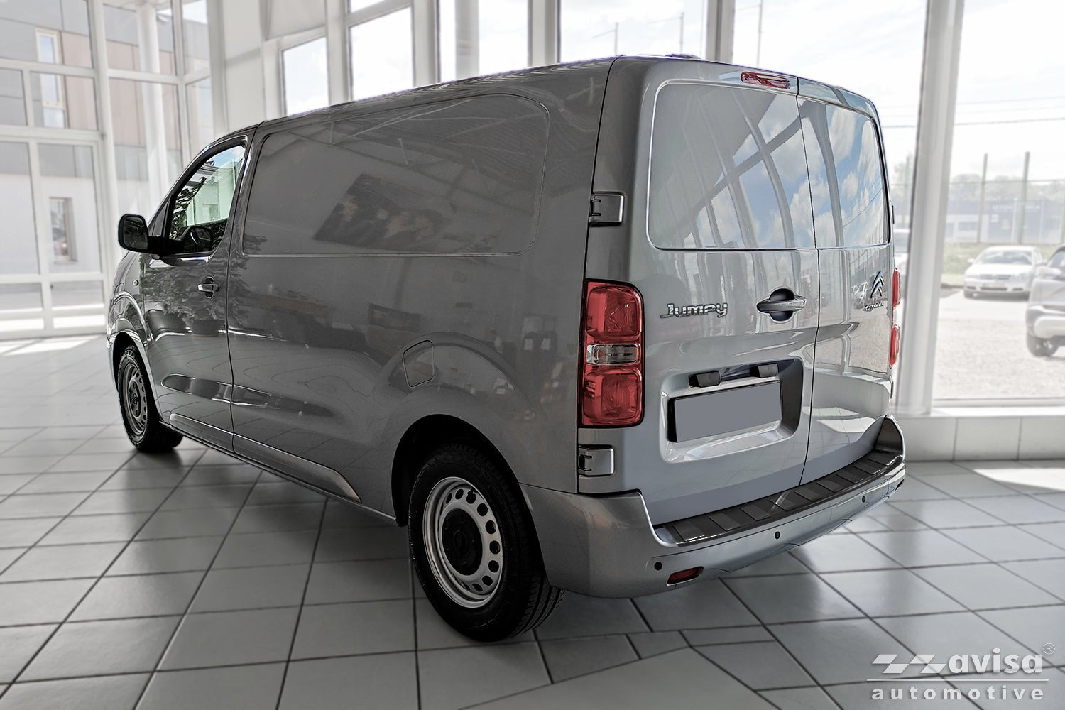 Lastskydd Citroen Jumpy III 4-dörrars 2016+ The bak bumper protector fits to the carbody version med a length of 4.98 m. The bak… – Svart | AVISA - Carlevel AB - Lastskydd