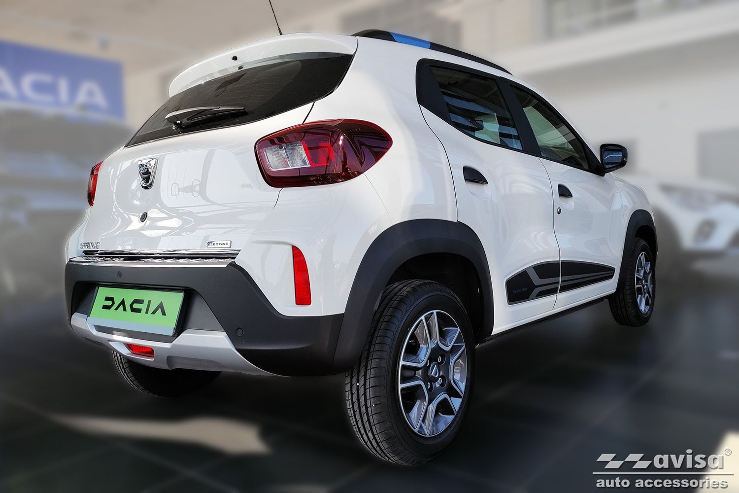Lastskydd Dacia Spring halvkombi 5-dörrars 2021–2024 – Silver satin | AVISA - Carlevel AB - Lastskydd