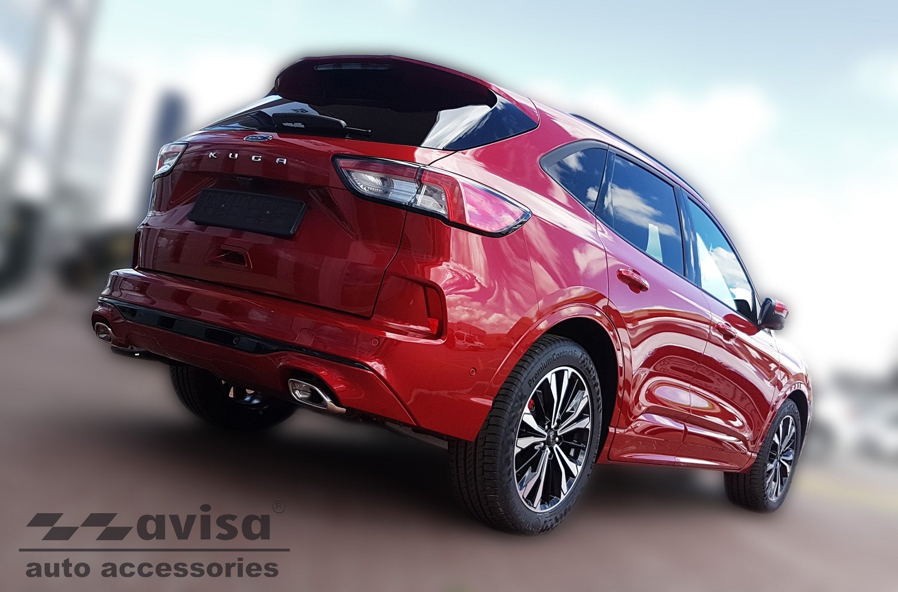 Lastskydd Ford Kuga III ST-Line/ Hybrid/ Vignale 2019–2024, facelift 2024+ – Silver satin | AVISA - Carlevel AB - Lastskydd