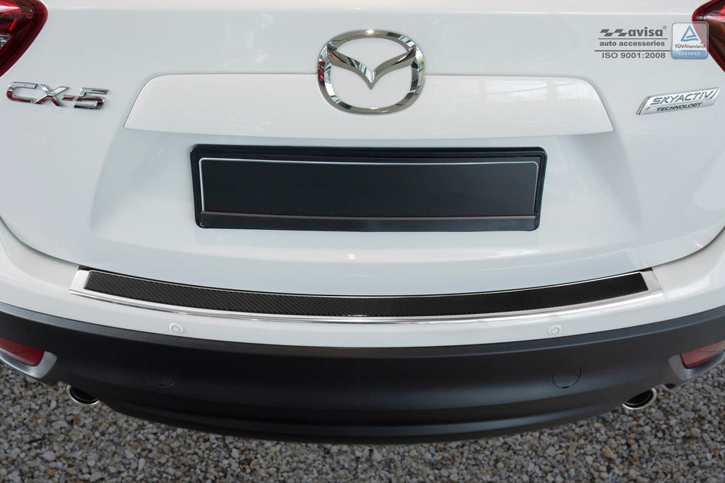 Lastskydd Mazda CX-5 I 2012–2014, facelift 2014–2017 – Spegelblank steel,Svart Kolfiber | AVISA - Carlevel AB - Lastskydd