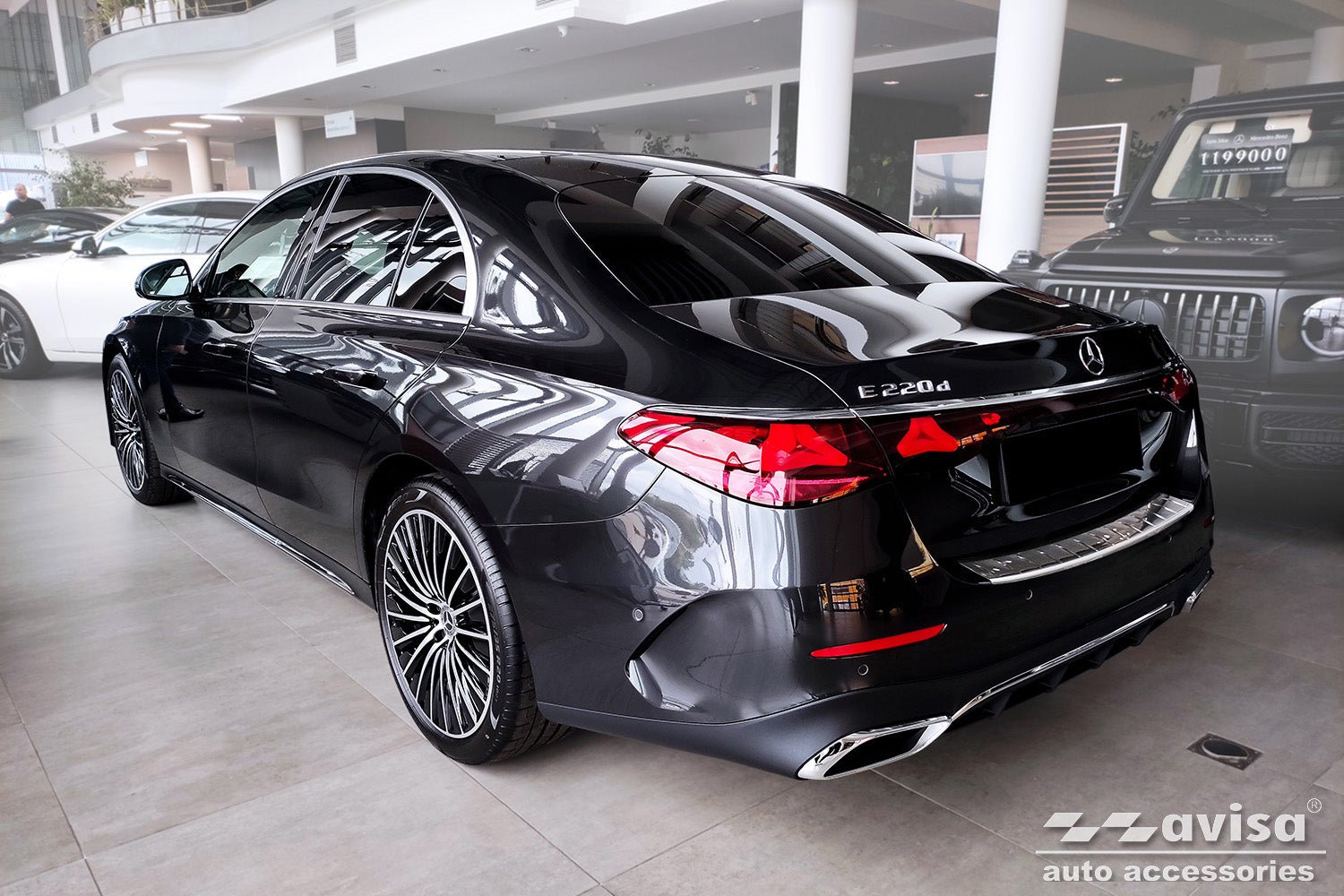 Lastskydd Mercedes E Class W214 Sedan 2023+ – Silver | AVISA - Carlevel AB - Lastskydd