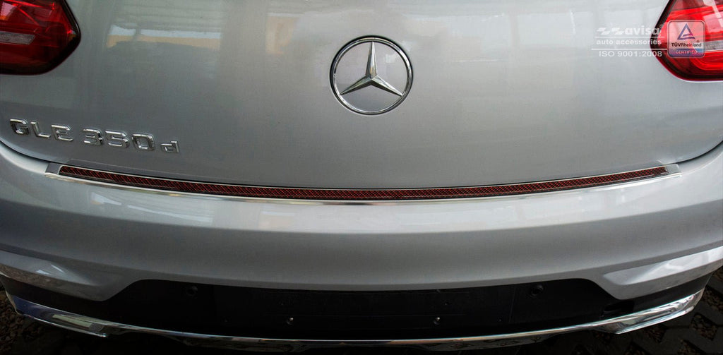 Lastskydd Mercedes Gle Coupe C292 2015–2019 – Spegelblank steel, Röd&Svart Kolfiber | AVISA - Carlevel AB - Lastskydd