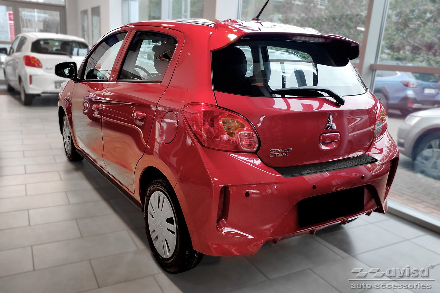 Lastskydd Mitsubishi Space Star facelift 2020+ – Svart | AVISA - Carlevel AB - Lastskydd