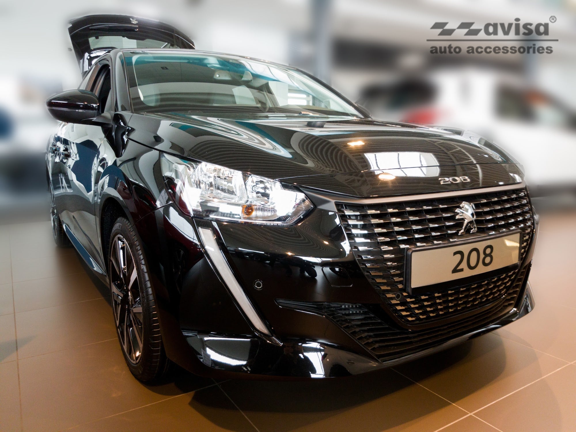 Lastskydd Peugeot 208 II halvkombi 5-dörrars 2019–2023, facelift 2023+ – Svart | AVISA - Carlevel AB - Lastskydd