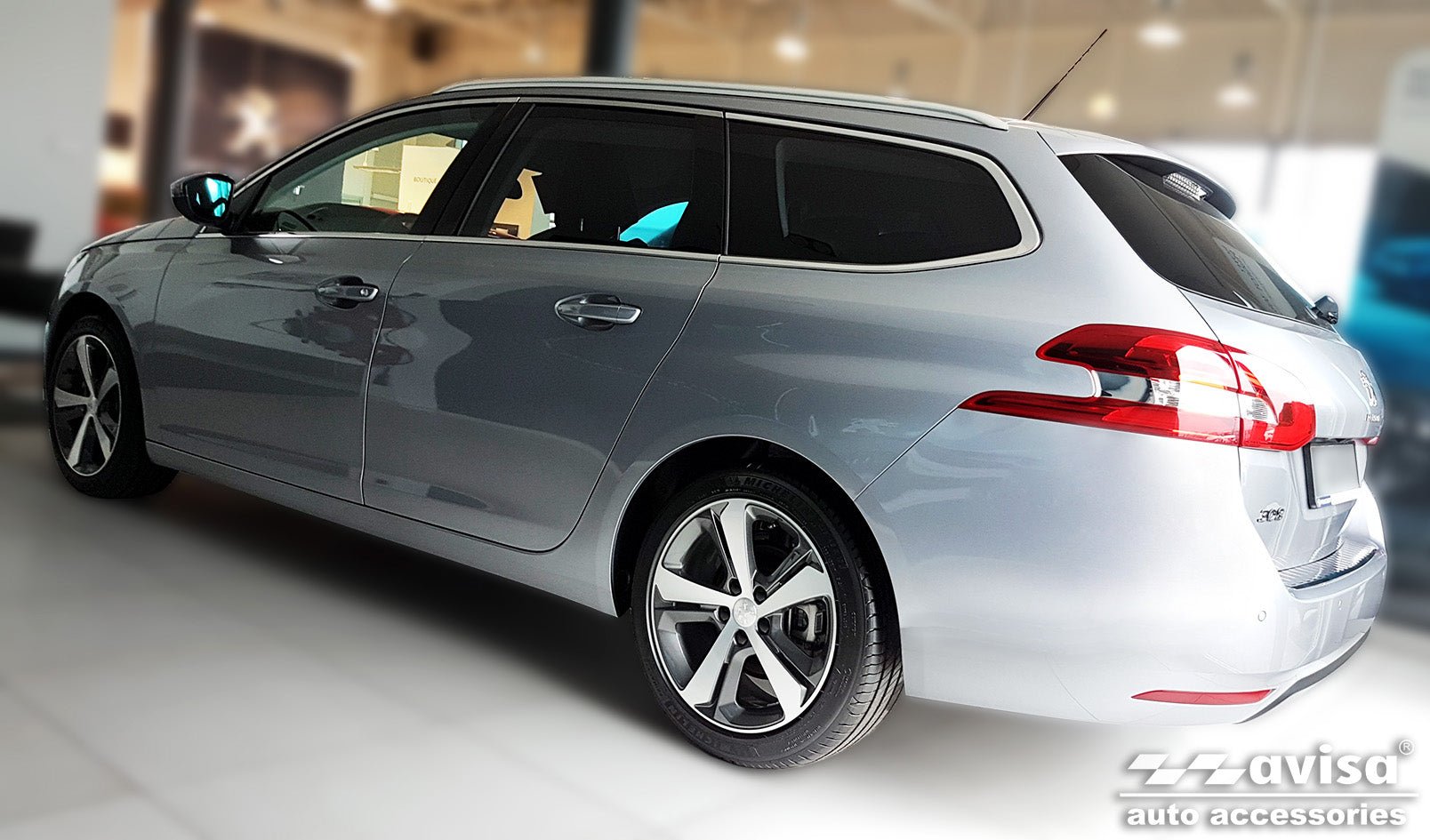 Lastskydd Peugeot 308 II SW Kombi 2013–2017, facelift 2017–2021 – Silver satin | AVISA - Carlevel AB - Lastskydd