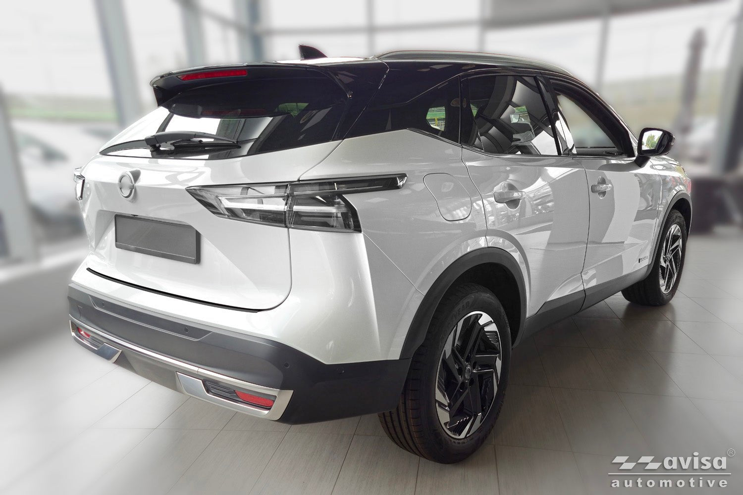 Lastskydd Shadow Premium Nissan Qashqai III crossover 2021–2024, facelift 2024+ – Svart / Spegelblank svart | AVISA - Carlevel AB - Lastskydd