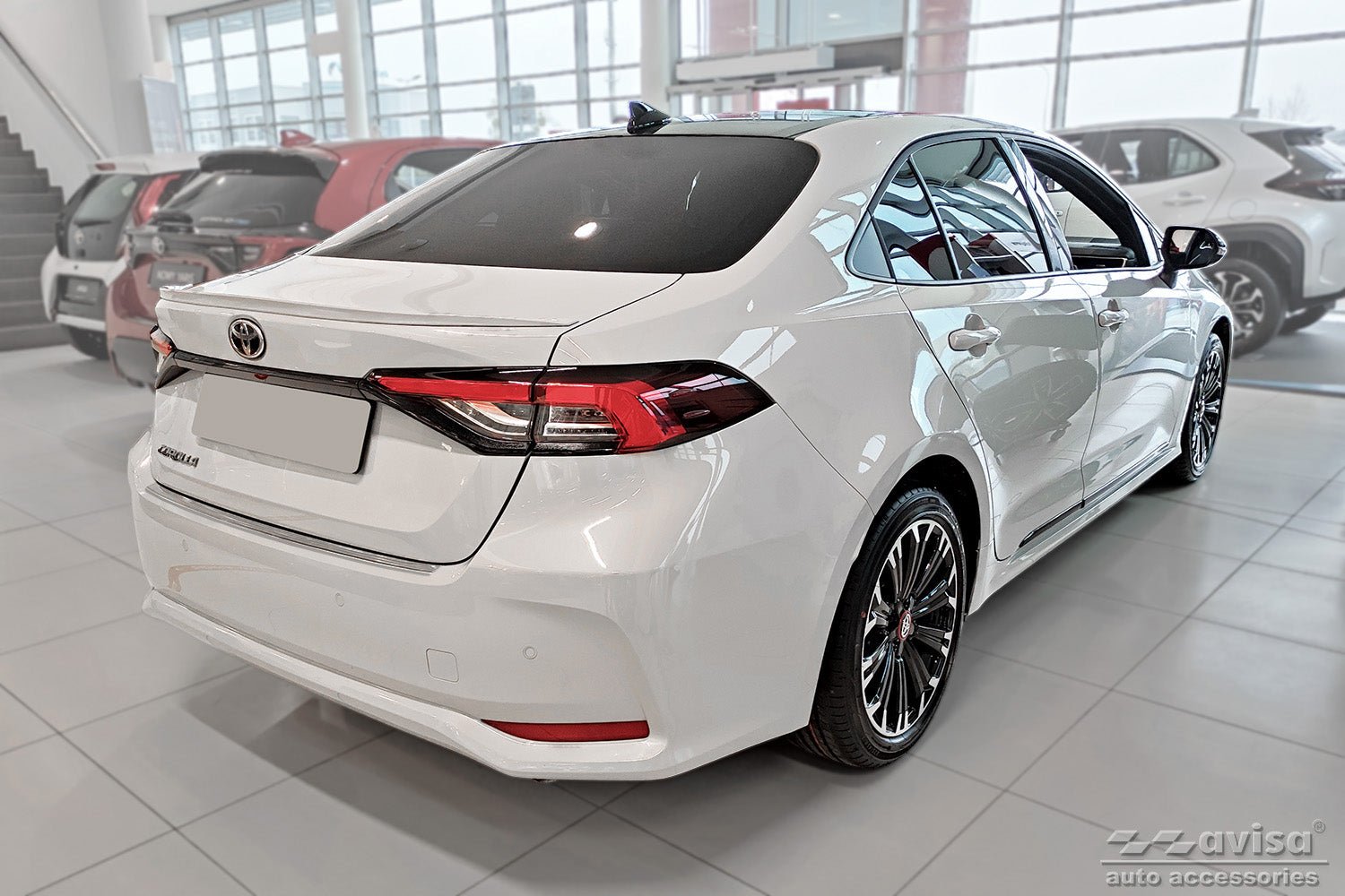 Lastskydd Toyota Corolla XII Sedan 2018+ / Toyota Corolla XII GR Sport sedan 2019+ – Silver satin | AVISA - Carlevel AB - Lastskydd