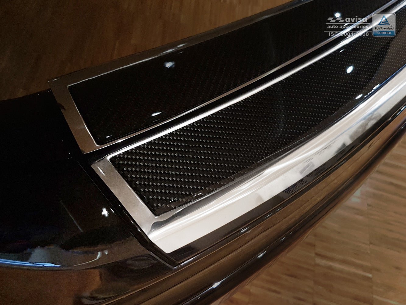Lastskydd Volvo XC60 2013–2017 – Spegelblank steel,Svart Kolfiber | AVISA - Carlevel AB - Lastskydd