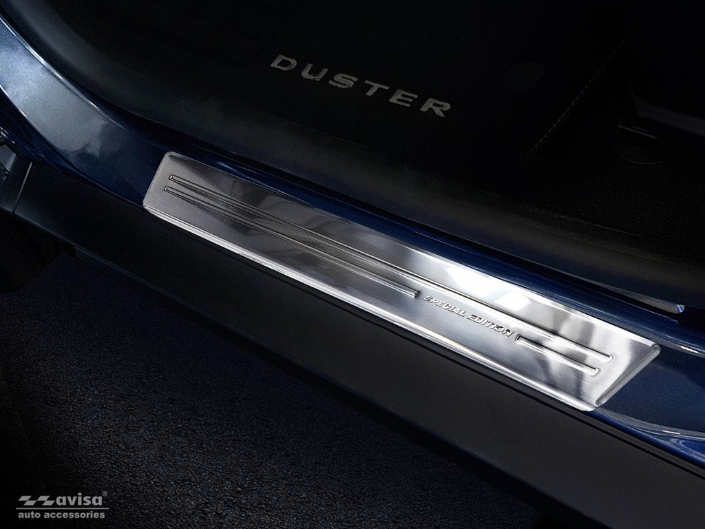 Tröskelskydd Dacia Duster II 2018–2021, facelift 2017–2021, facelift 2021–2024 – Silver satin | AVISA - Carlevel AB - Tröskelskydd