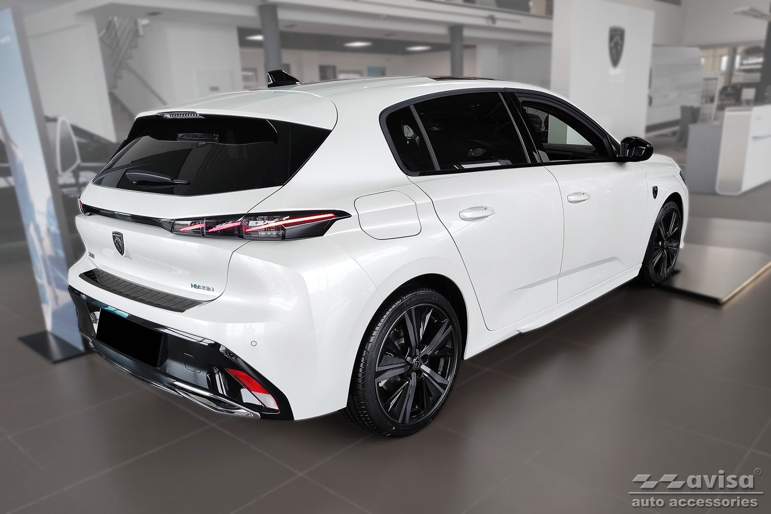 Tröskelskydd Hybrid Peugeot 308 III halvkombi/ 308 III SW Kombi 2021+/ Peugeot E-308 III halvkombi/ E-308 III SW Kombi 2021+ – Svart miror | AVISA - Carlevel AB - Tröskelskydd