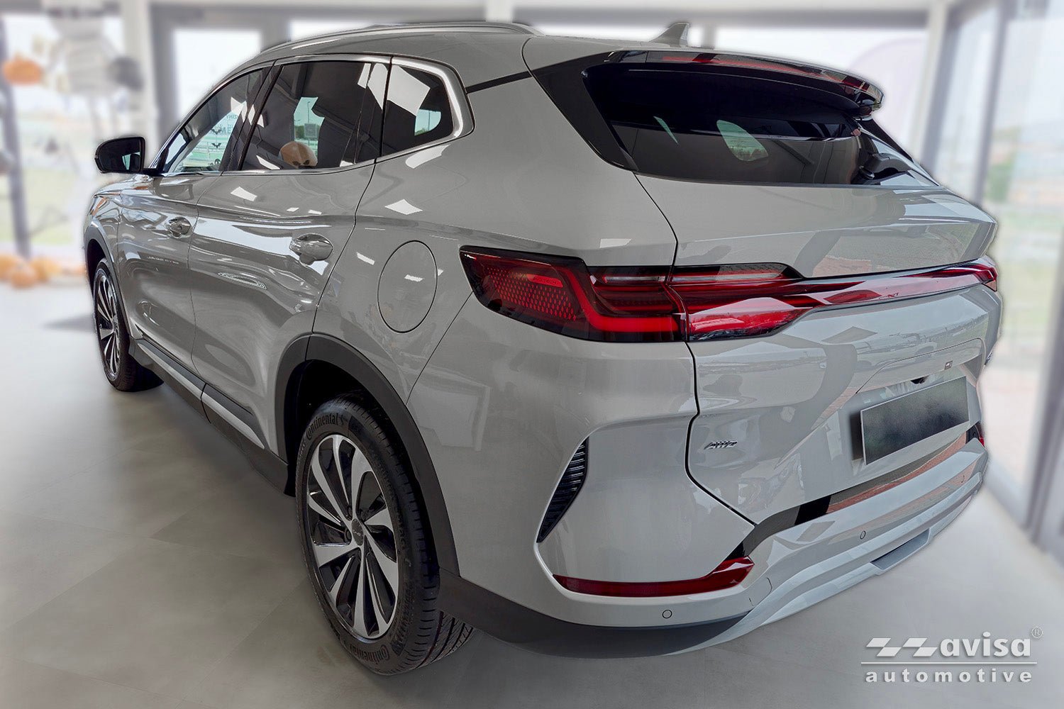 Tröskelskydd Lines BYD Seal U Dm-i 2024+ – Silver satin | AVISA - Carlevel AB - Tröskelskydd