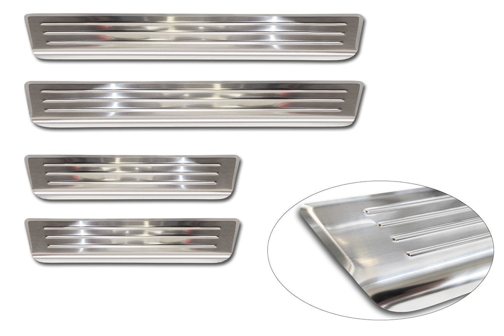 Tröskelskydd Lines Citroen C4 III crossover 2020+ / Citroen C4X 2023+ – Silver satin | AVISA - Carlevel AB - Tröskelskydd