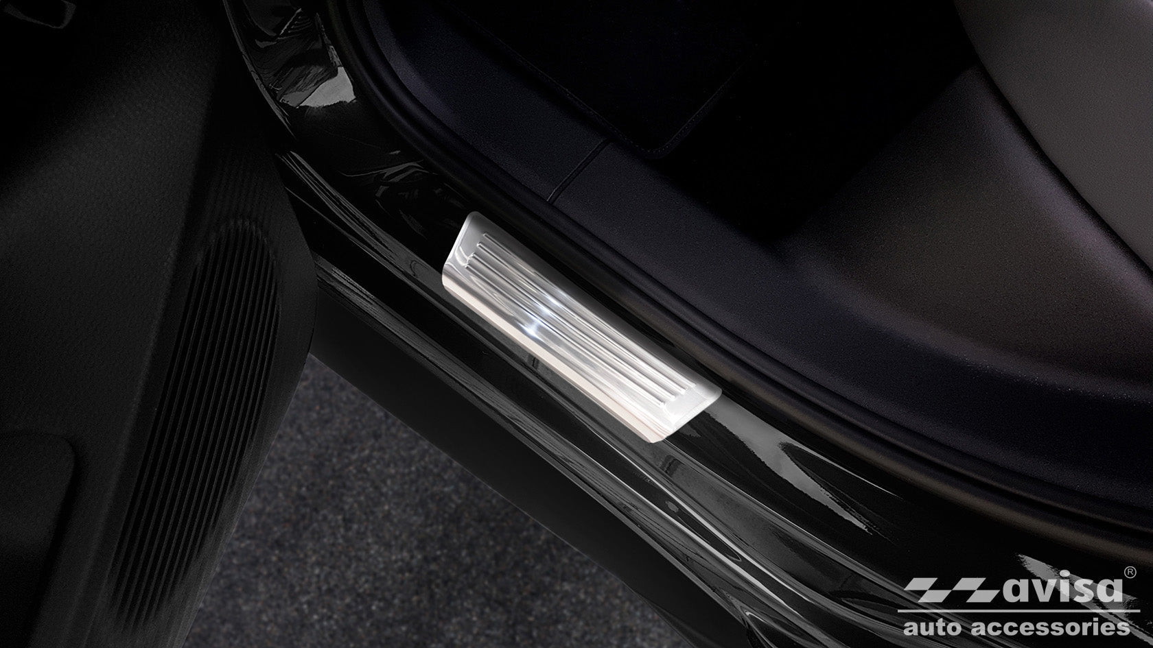 Tröskelskydd Lines Cupra Born halvkombi 5-dörrars 2021+ m.fl. – Silver satin | AVISA - Carlevel AB - Tröskelskydd