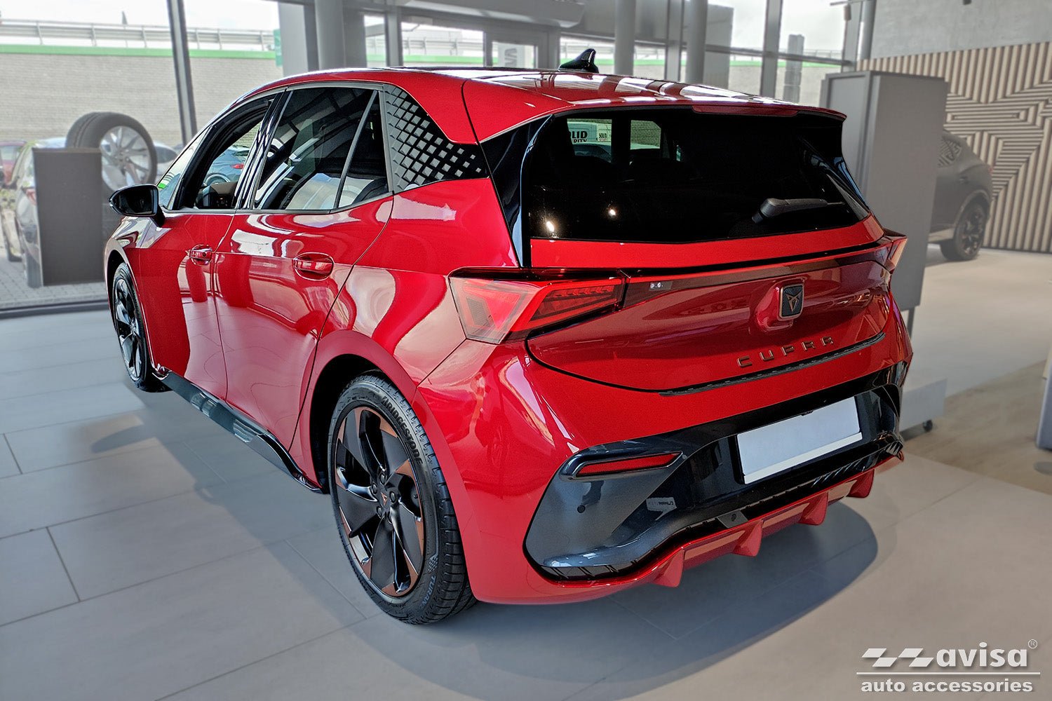 Tröskelskydd Lines Cupra Born halvkombi 5-dörrars 2021+ Svart / Koppar inserts on front door sills | AVISA - Carlevel AB - Tröskelskydd