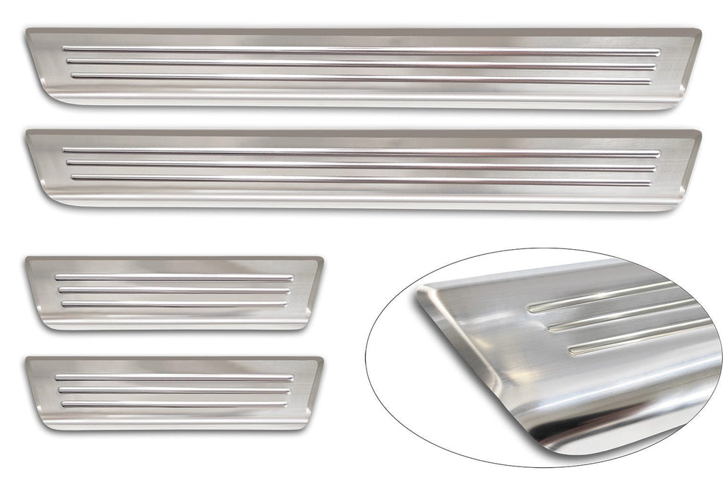 Tröskelskydd Lines Hyundai Kona II 2023+ / MG 3 III 2024+ > / MG ZS II 2024+ > – Silver satin | AVISA - Carlevel AB - Tröskelskydd