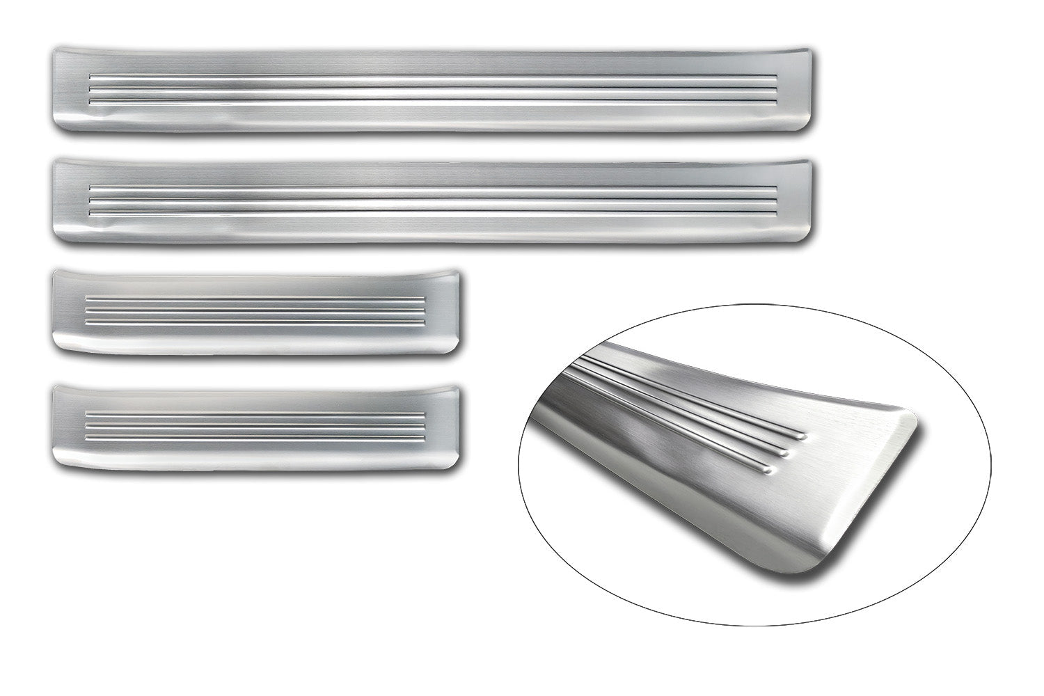 Tröskelskydd Lines Jaecoo J7 2023+ – Silver satin | AVISA - Carlevel AB - Tröskelskydd