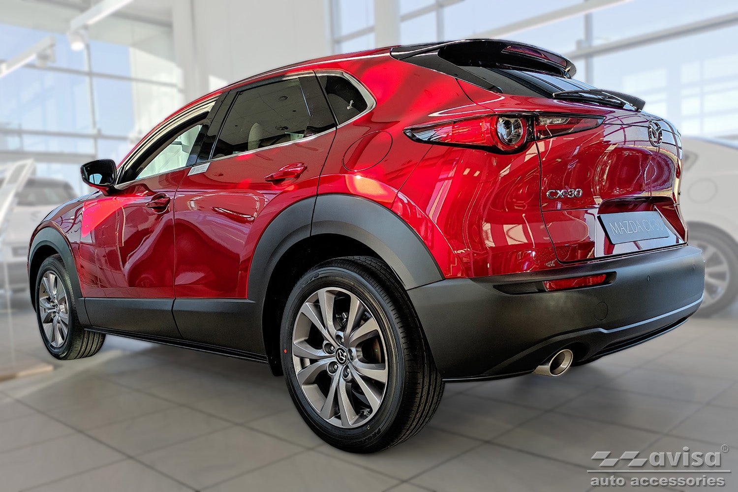 Tröskelskydd Lines Mazda CX-30 2019+ – Silver satin | AVISA - Carlevel AB - Tröskelskydd
