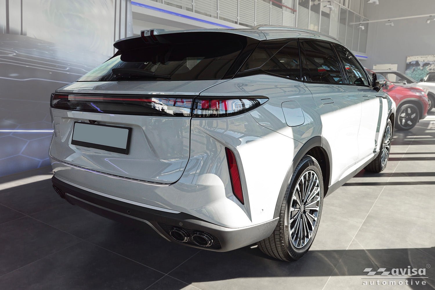 Tröskelskydd Lines Omoda 9 2024+ – Silver satin | AVISA - Carlevel AB - Tröskelskydd