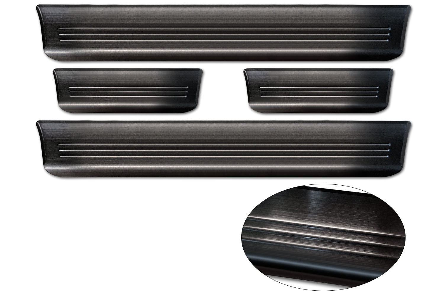 Tröskelskydd Lines Tesla modell S liftback 2012–2016, facelift 2016+ – Svart | AVISA - Carlevel AB - Tröskelskydd