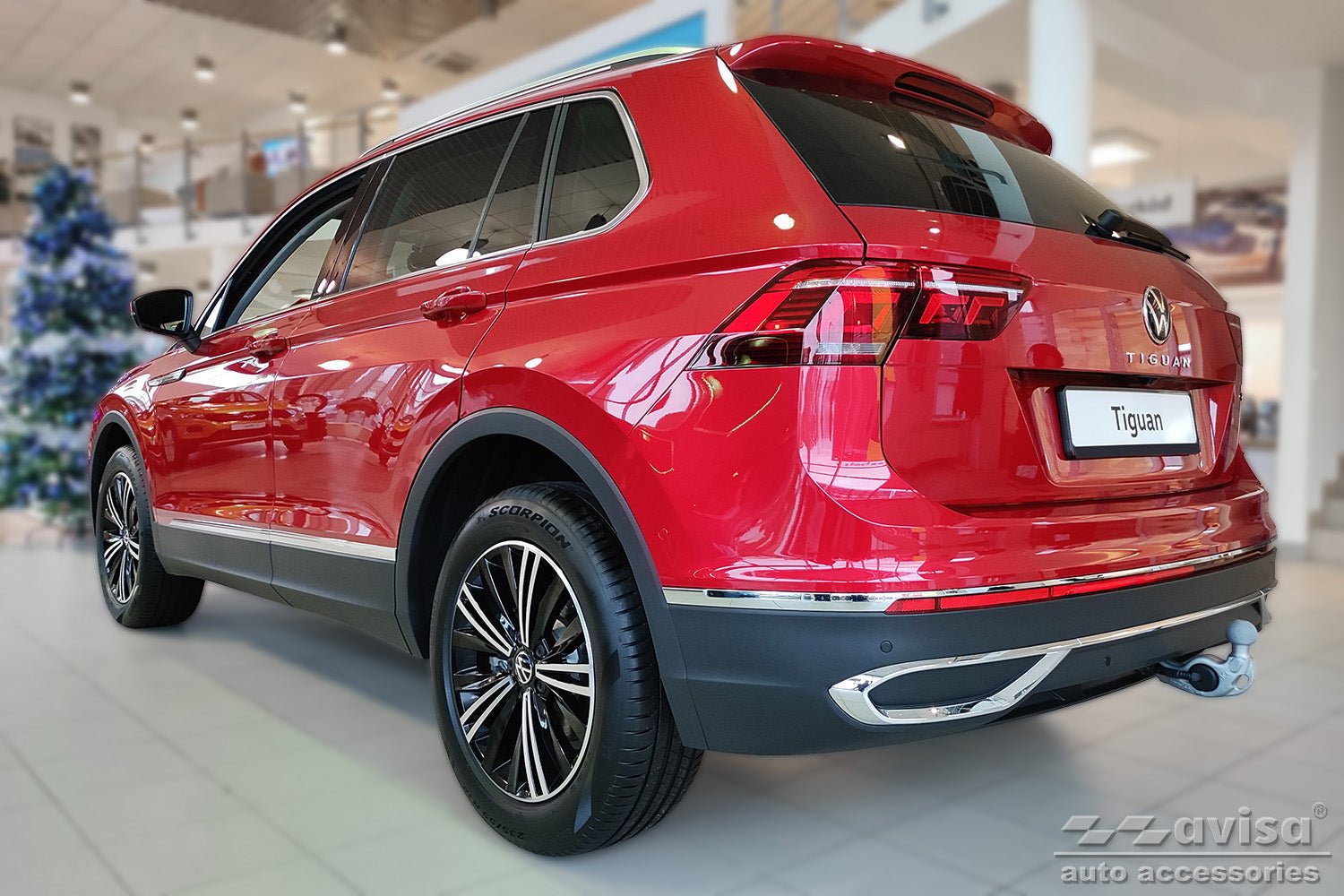 Tröskelskydd Lines Volkswagen Tiguan II 2015–2020, facelift 2020+/ eHybrid 2020–2024 m.fl. – Svart | AVISA - Carlevel AB - Tröskelskydd