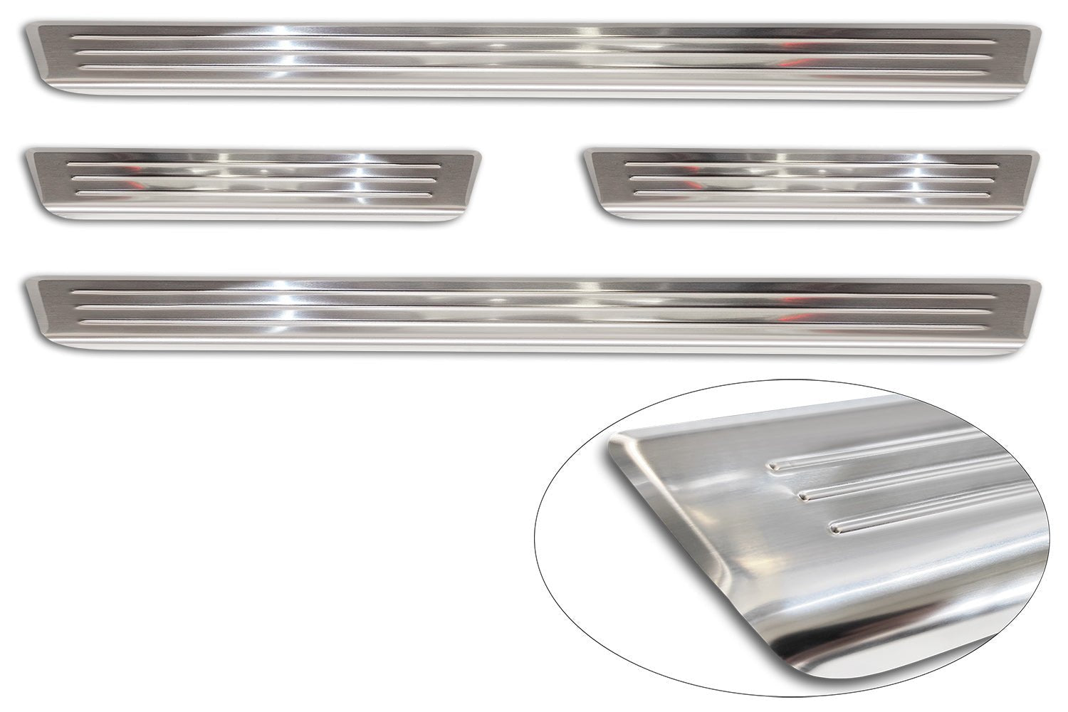 Tröskelskydd Lines Volkswagen Tiguan III 2024+ – Silver satin | AVISA - Carlevel AB - Tröskelskydd
