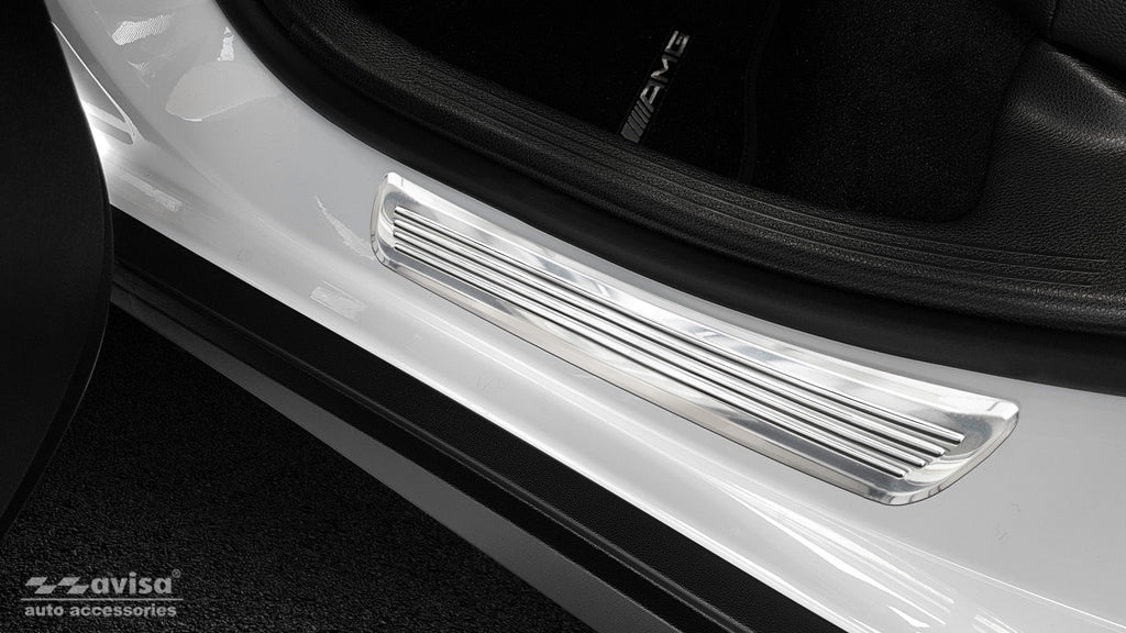 Tröskelskydd Mercedes Glc/ Glc Coupe 2015–2019, facelift 2019+ – Spegelpolerat silver | AVISA - Carlevel AB - Tröskelskydd