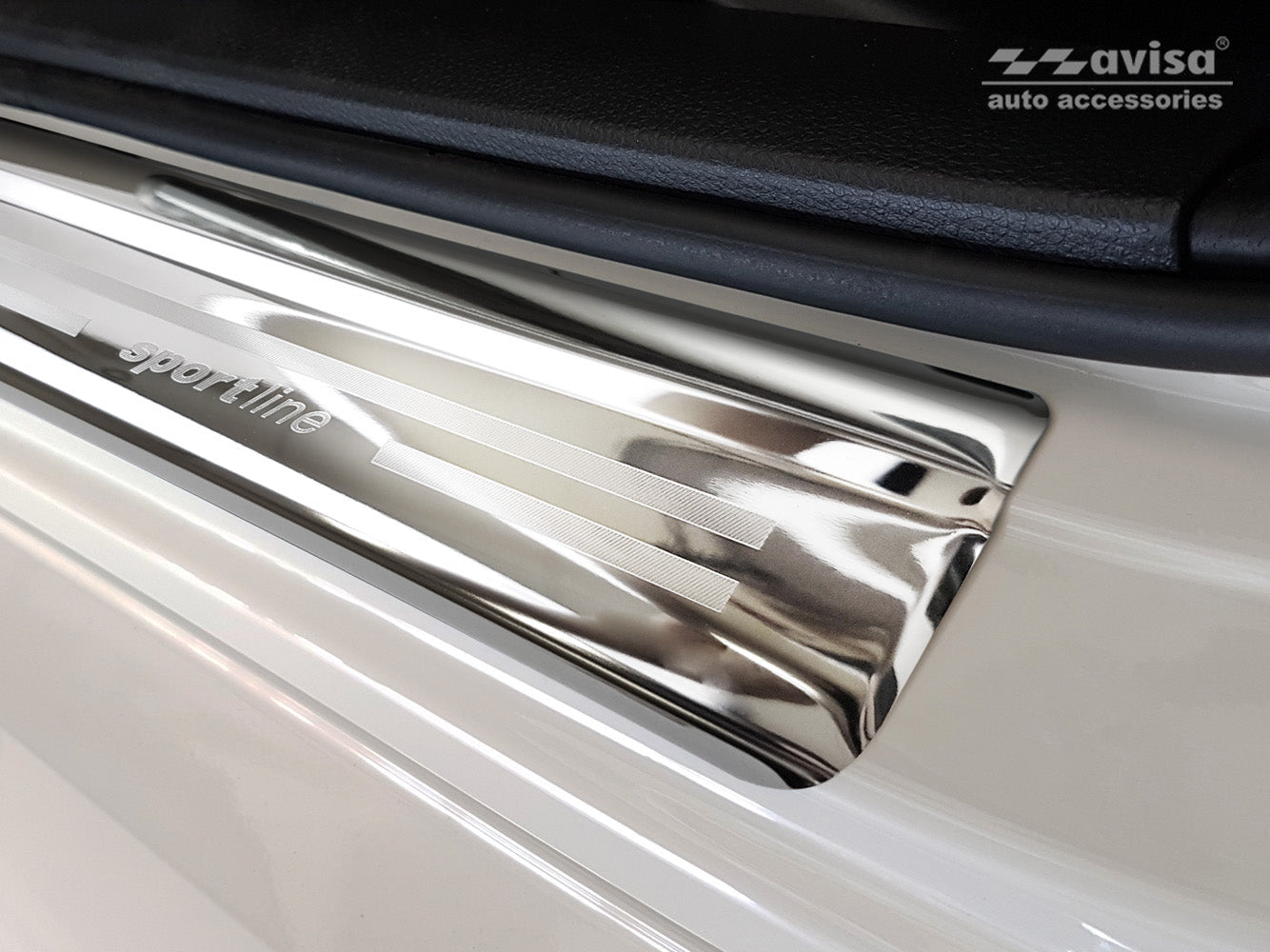 Tröskelskydd Sportline Honda CIVIC tourer 2014–2015, facelift 2015+ – Spegelpolerat silver | AVISA - Carlevel AB - Tröskelskydd