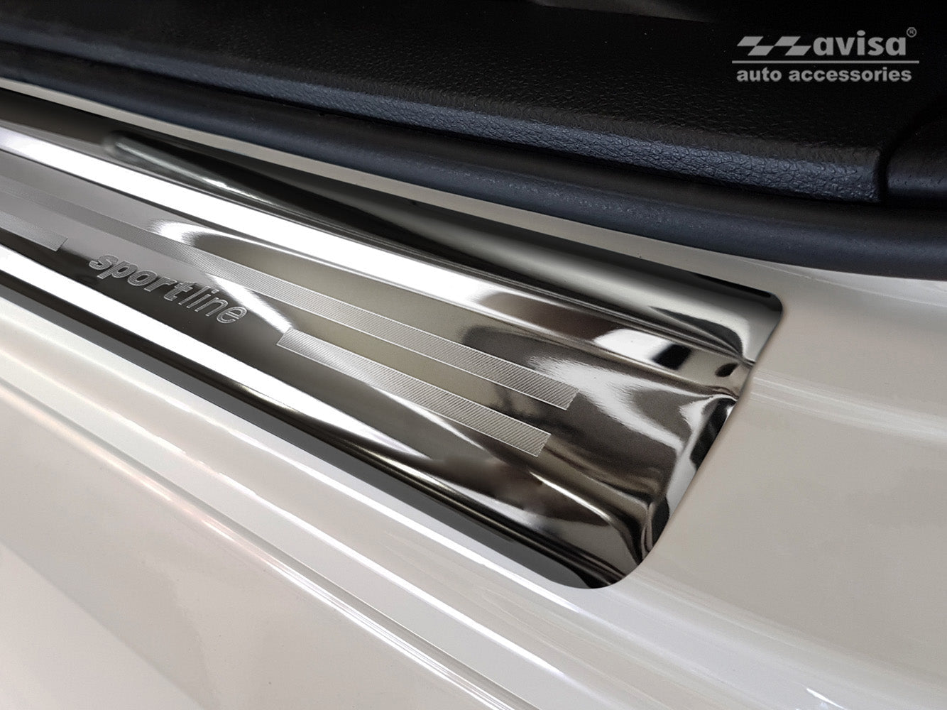 Tröskelskydd Sportline Honda CIVIC X halvkombi 5-dörrars 2017–2020, facelift 2020–2021 – Spegelblank svart | AVISA - Carlevel AB - Tröskelskydd